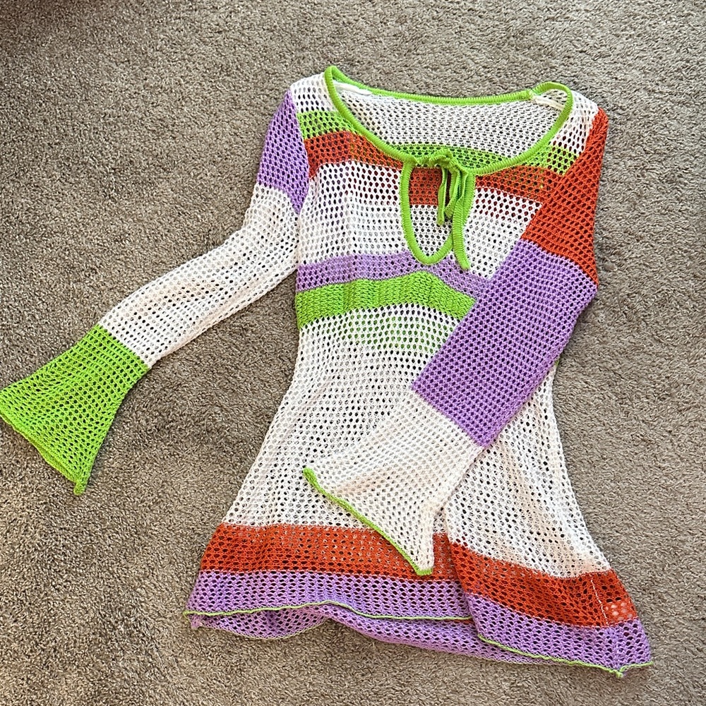 Amazon Multicolor Knit Swim Coverup